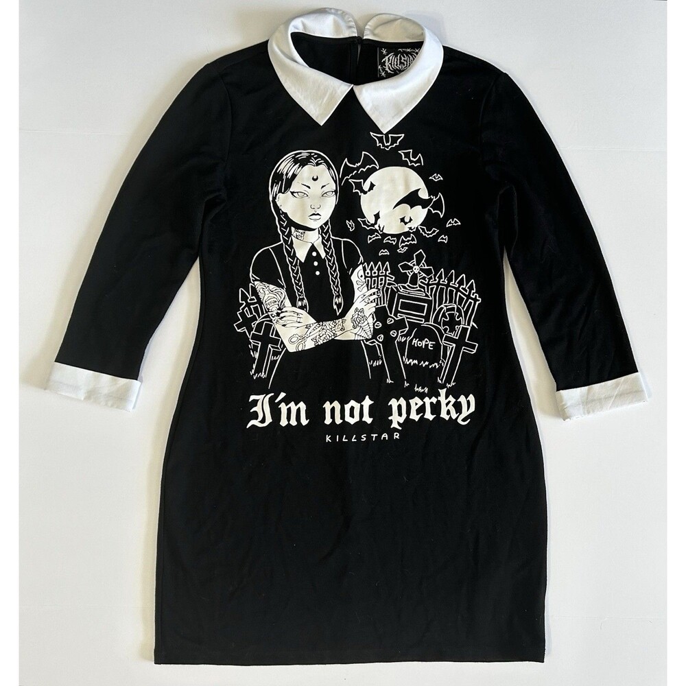 Killstar Wednesday Addams T-shirt Dress Women’s Size L Goth Witchy